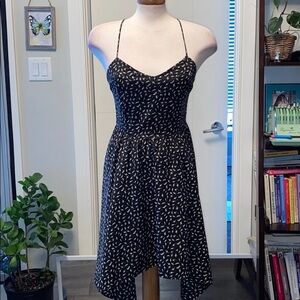 Lush smocked black lightning bolt dress